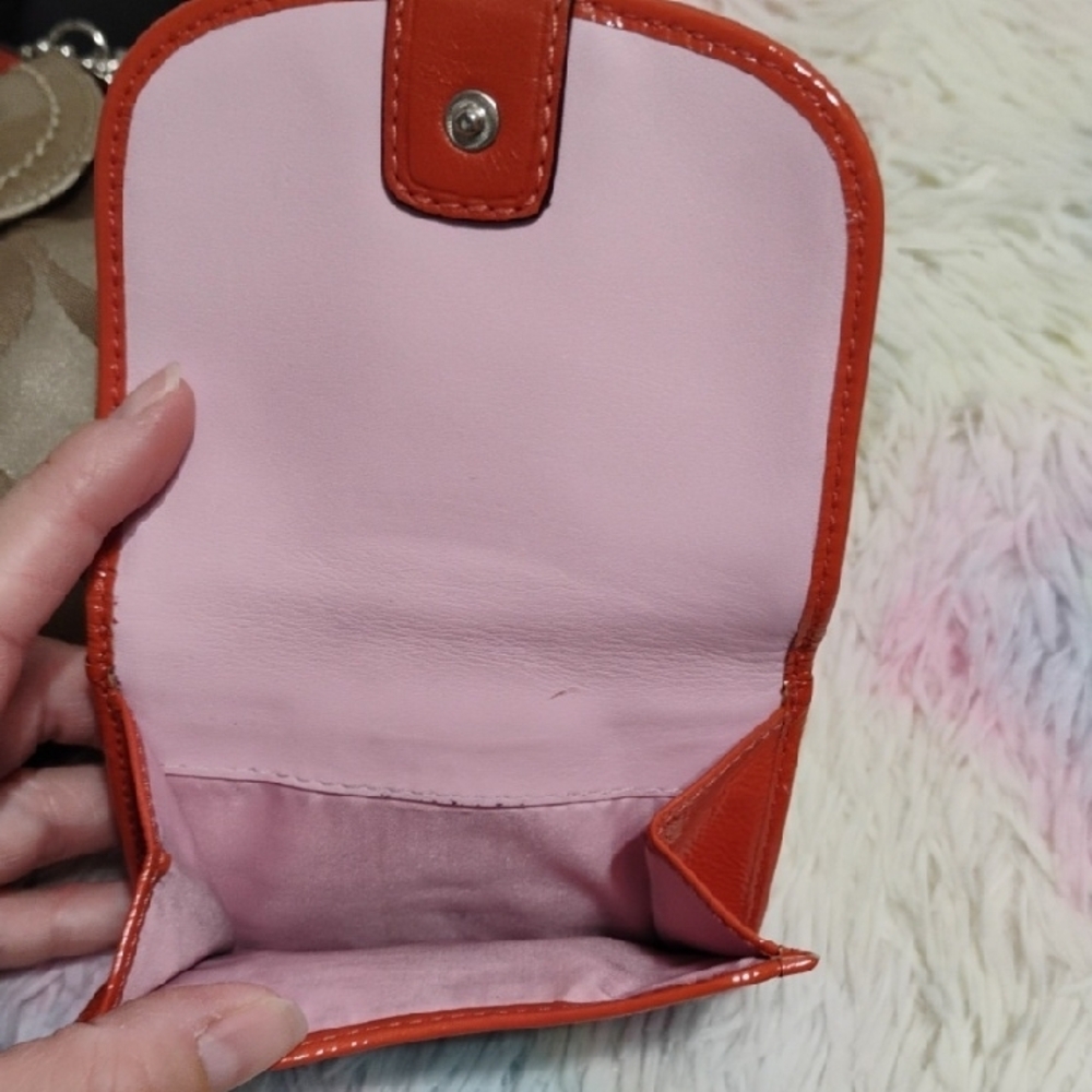 SALE! Auth Coach Vintage Tan/Orange Shoulder Bag & Matching Wallet Set - Picture 8 of 13